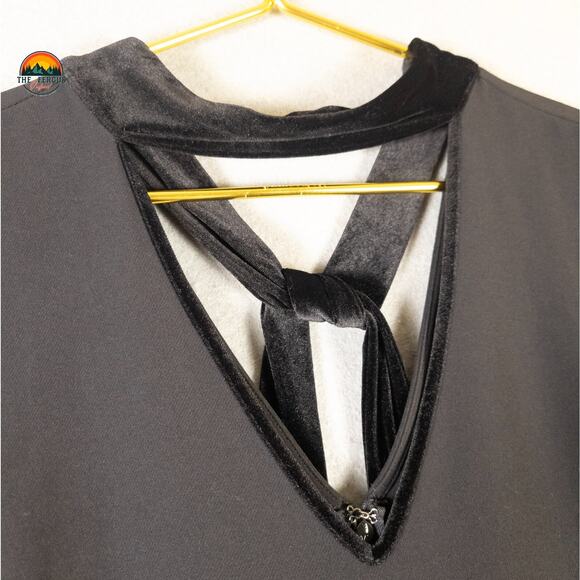 Lane Bryant One-Piece Jumpsuit Black Velvet Choker Wide Leg Women's Plus Size 24 - Picture 10 of 12